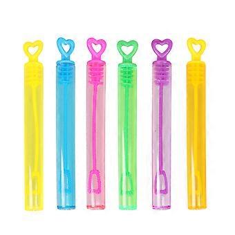 24pcs herzförmige leere Bubble Stick Bunte Wasserflasche Bubble Stäbe Spielzeug Hochzeit Bubble Maker Stick Party Gefälligkeiten für Geburtstagsfeier (zufällige Farbe)