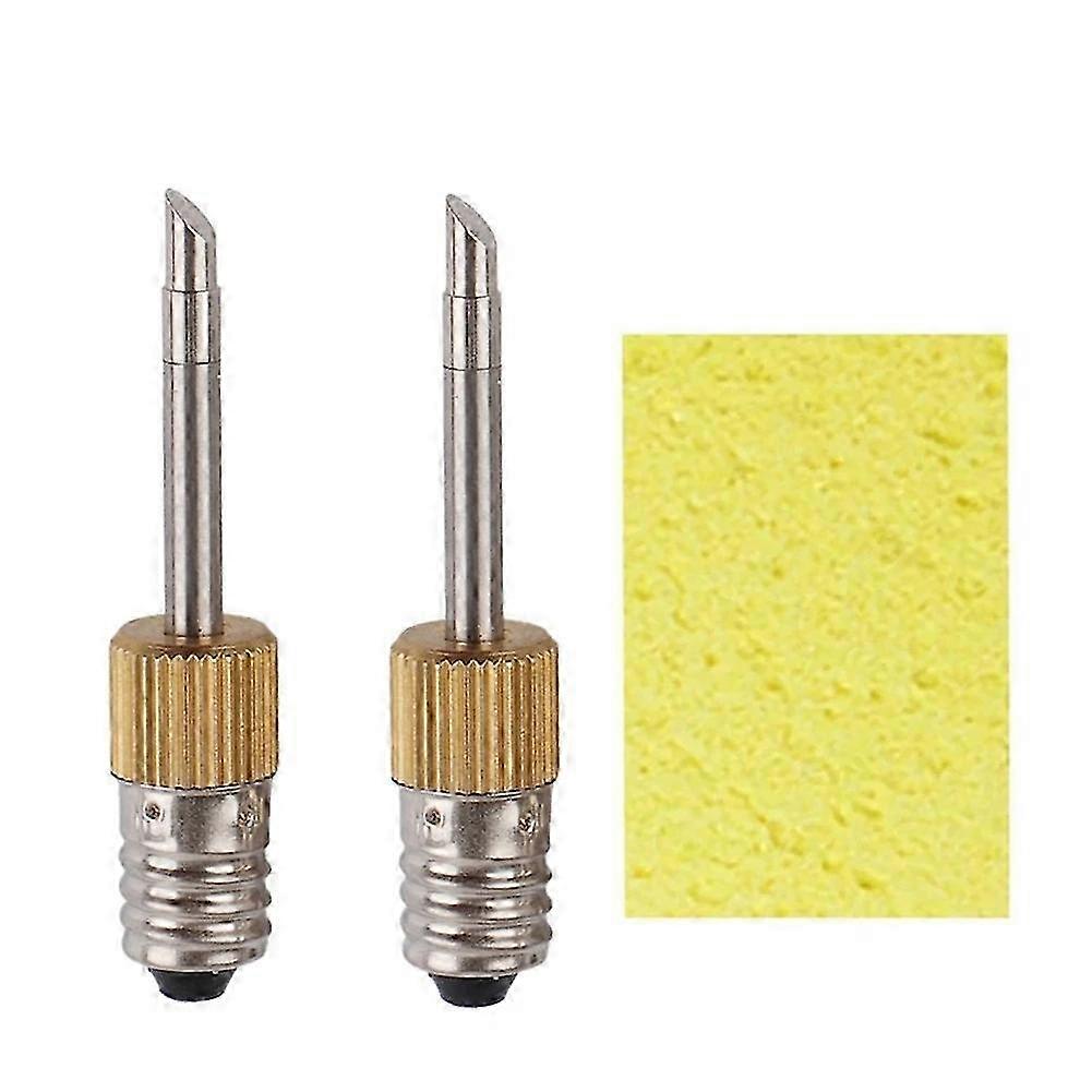 2 Pcs Soldering Iron Tip with Sponge E10 Interface Welding Tips USB Soldering Tip Soldering Tools Set C Type