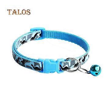 Camouflage Print Adjustable Pet Neck Strap Dog Cat Puppy Bell Collar Necklace Quick Release Buckle