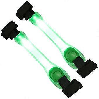 Safety Warning LED Wrist Bands For Men And Women Night Activities High Visibility Green 2Pcs