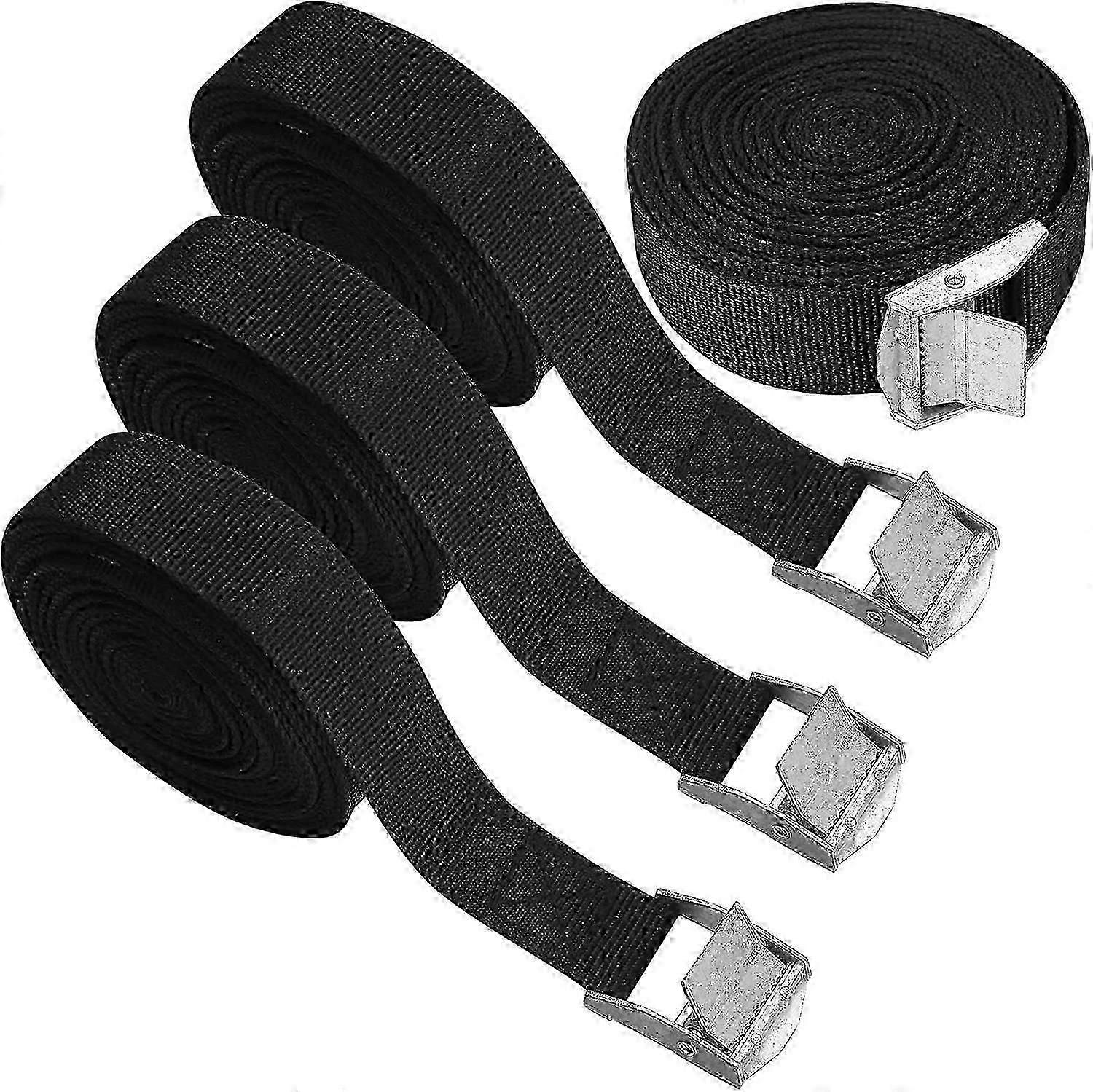 Lot de 4 sangles d'arrimage à cliquet, sangles de tension, sangles de retenue réglables avec boucle pour bagages - 5 m zxfg