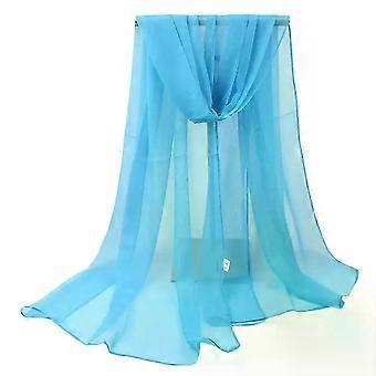 1pc Solid Color Georgette Scarf Solid Color Dancing Scarf Sunscreen Scarf Sun Block Cape Women Shawl Dual Scarf