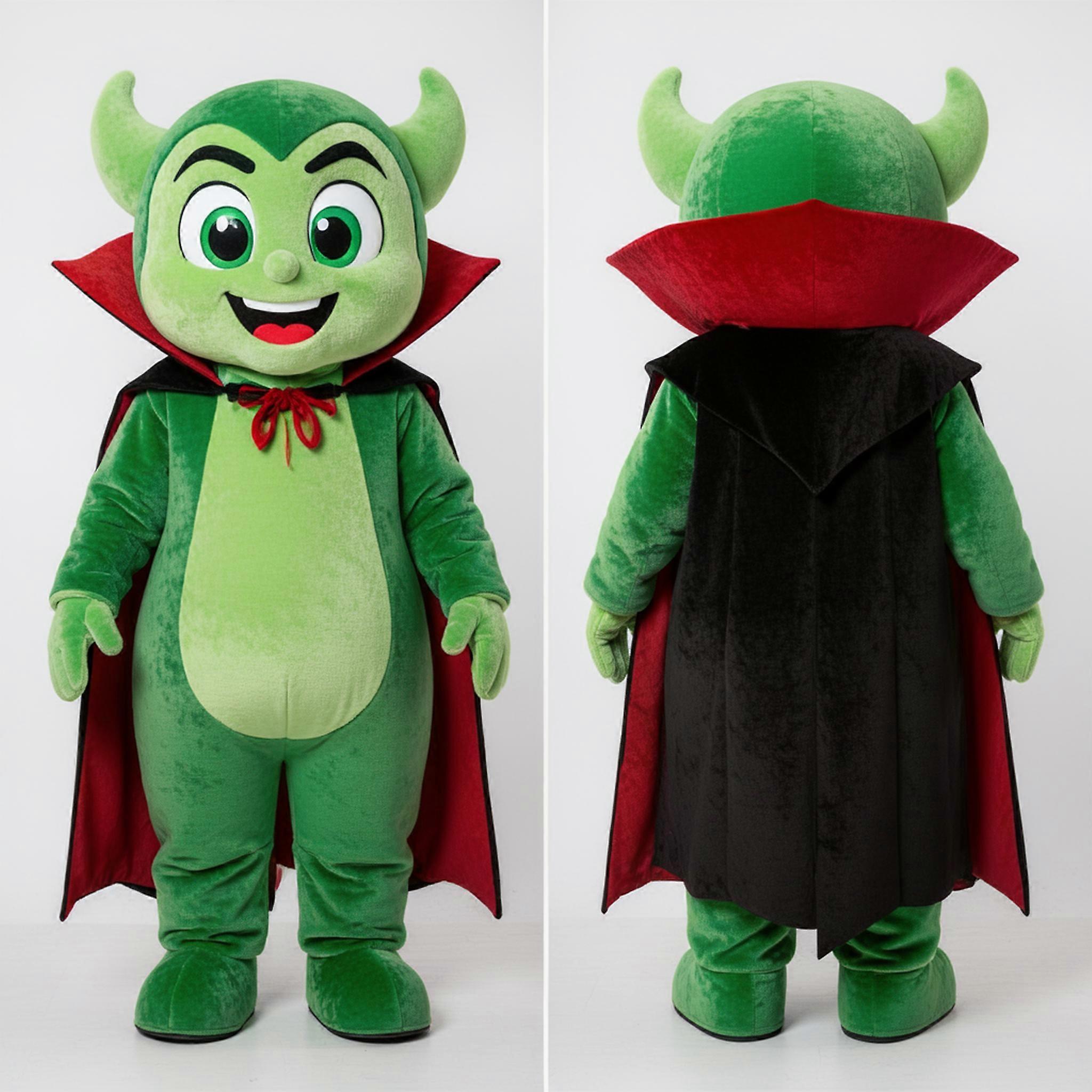 MASTICOT Emerald Green Cartoon Vampire Mascot