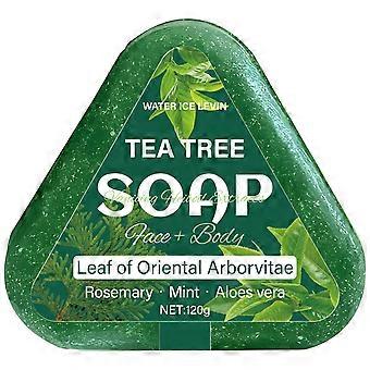 Tea Tree Soap (Face+Body): Oriental Arborvitae Leaf, Rosemary/Mint/Aloe, Gently Hydrates All Hair Types