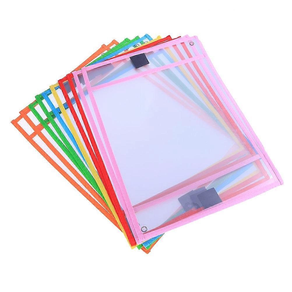 Write and Wipe Pockets Reusable for Drying Documents 12Pcs Assorted Colors