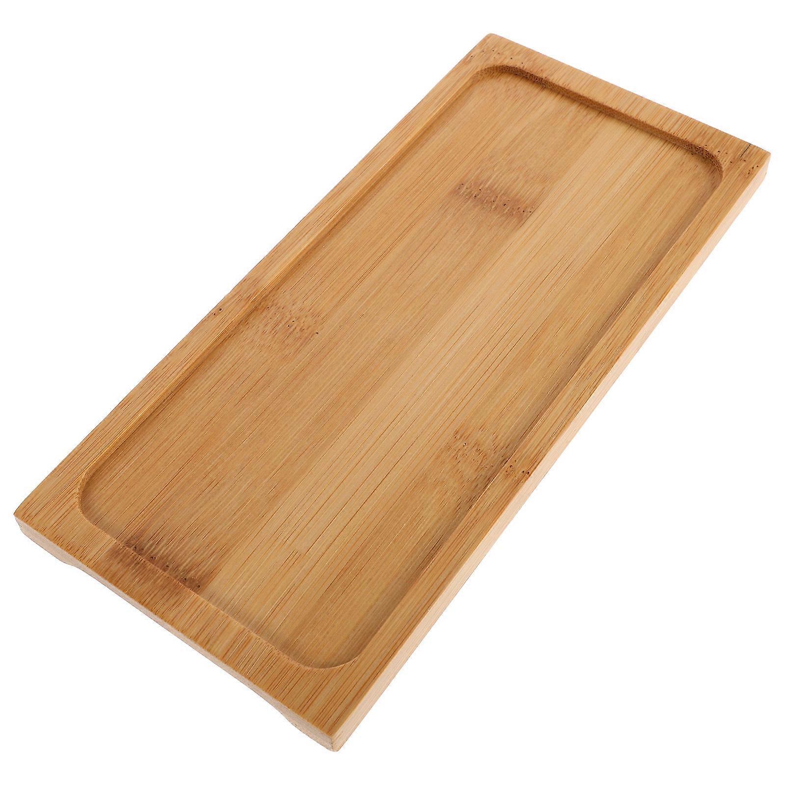 Bamboo Rectangular Serving Tray for Bathroom Vanity with Multifunctional Use