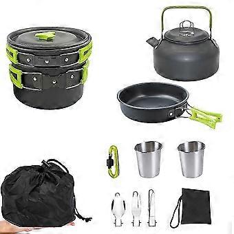 Lightweight Aluminum Camping Cookware Set with Pots Kettle Cups Utensils