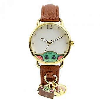 Star Wars The Mandalorian Grogu Analog Wrist Watch with Charms