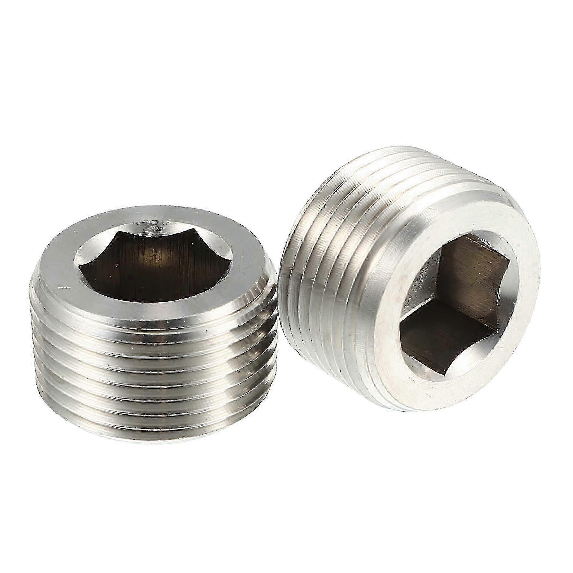 Hex Socket Countersunk Head Pipe Plug 3/4 Inch NPT 2Pcs Stainless Steel