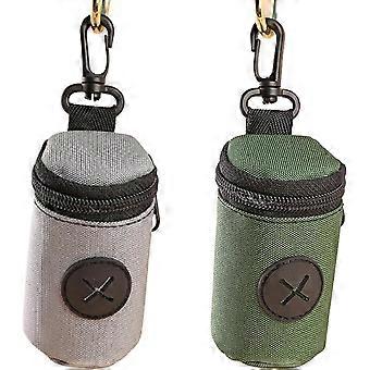 2 stycken snabbåtkomliga hållare för hundbajspåsar, handsfree-lösning för att bära hundavfall med klämma, lätt och portabel för hundägare och promenerare.