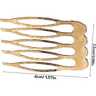 10pcs Gold Metal 5 Tooth Hair Side Combs for Secure Updos
