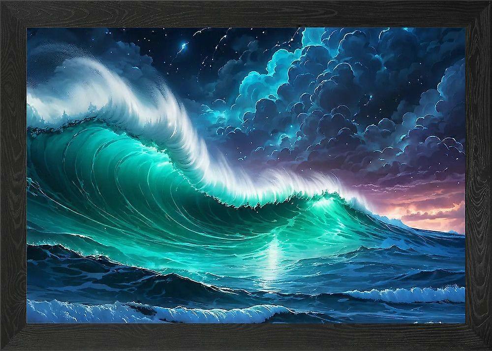 Glowing Ocean Wave Jigsaw Puzzle Picture FOO1928