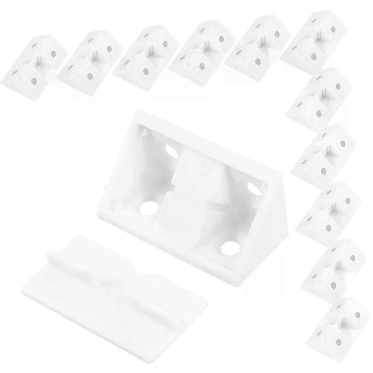 20pcs White Plastic 90 Degree Corner Brackets for Shelves