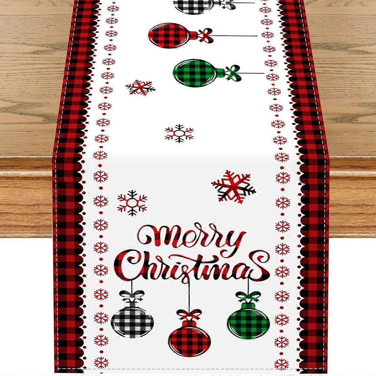 Festive Linen Table Runner 33x180cm