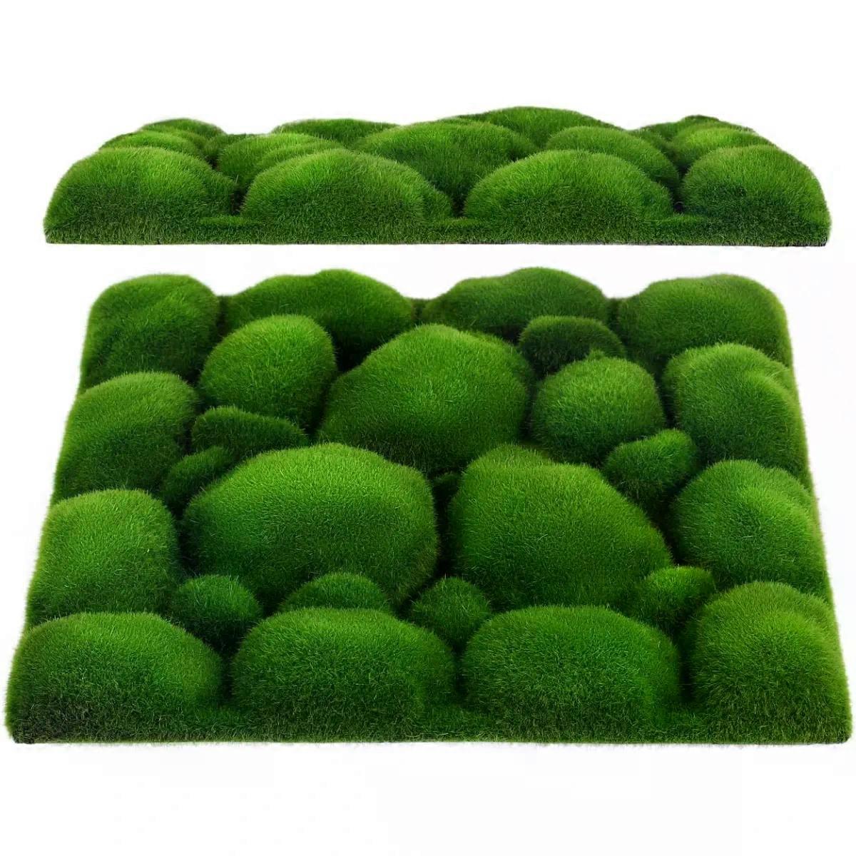 2pcs Artificial Greenery Wall Panels with Moss Wall Backdrop Xmas