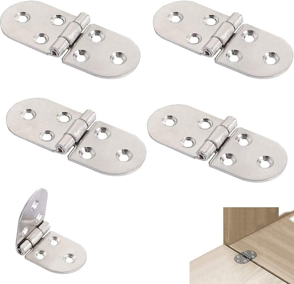 2023 - Folding Table Hinges Folding Connectors Zinc Alloy Folding Hinges Flat Folding Cabinet Door Hinges, 4 Pcs, Silver