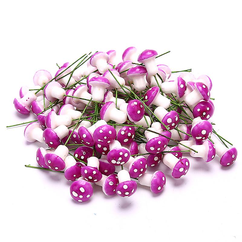 100pcs Colorful Artificial Mushroom Model Plant Action Figure Miniature