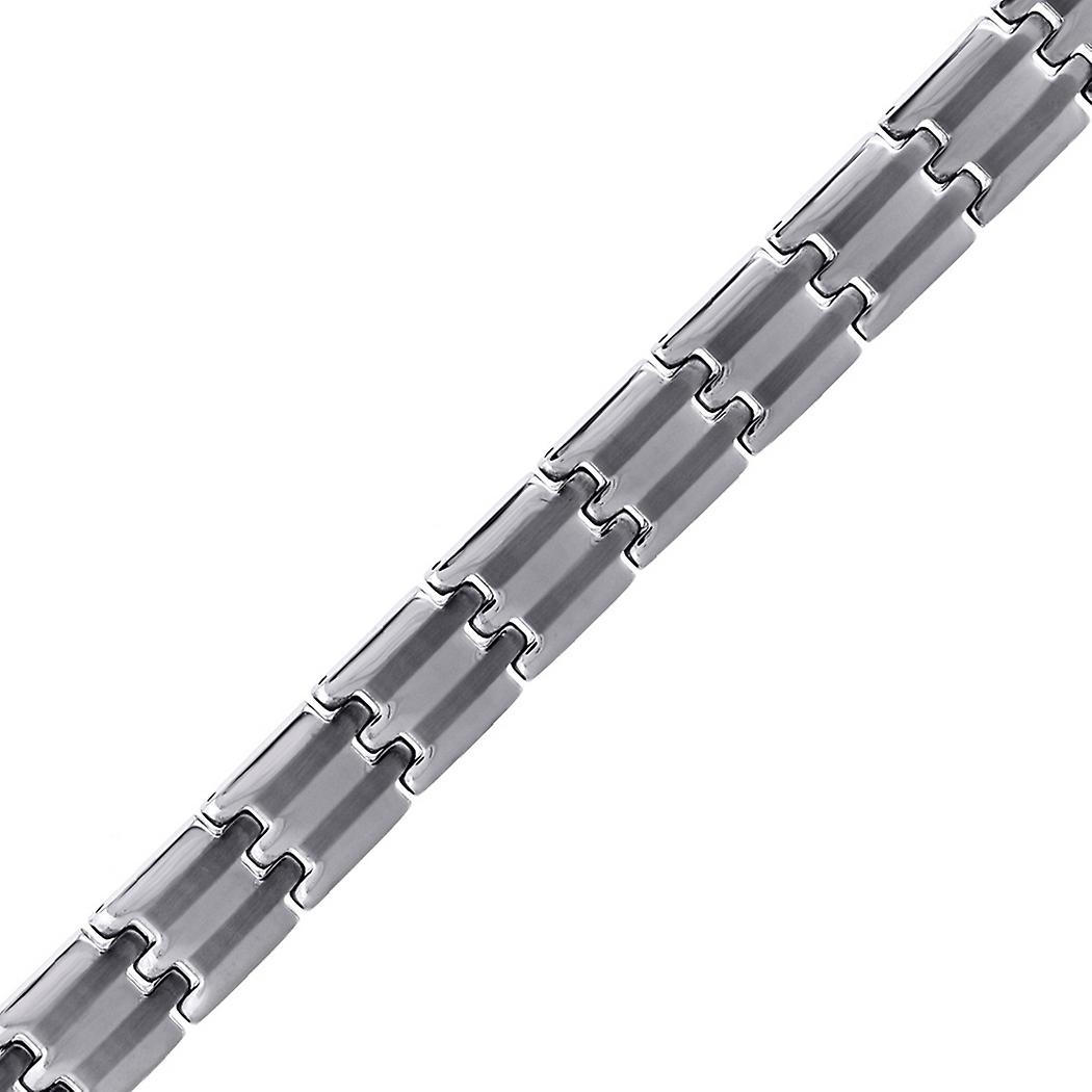 ステンレススチールブラッシュドセンターメンズ8.5インチブレスレットリンク-男性用ブレスレット