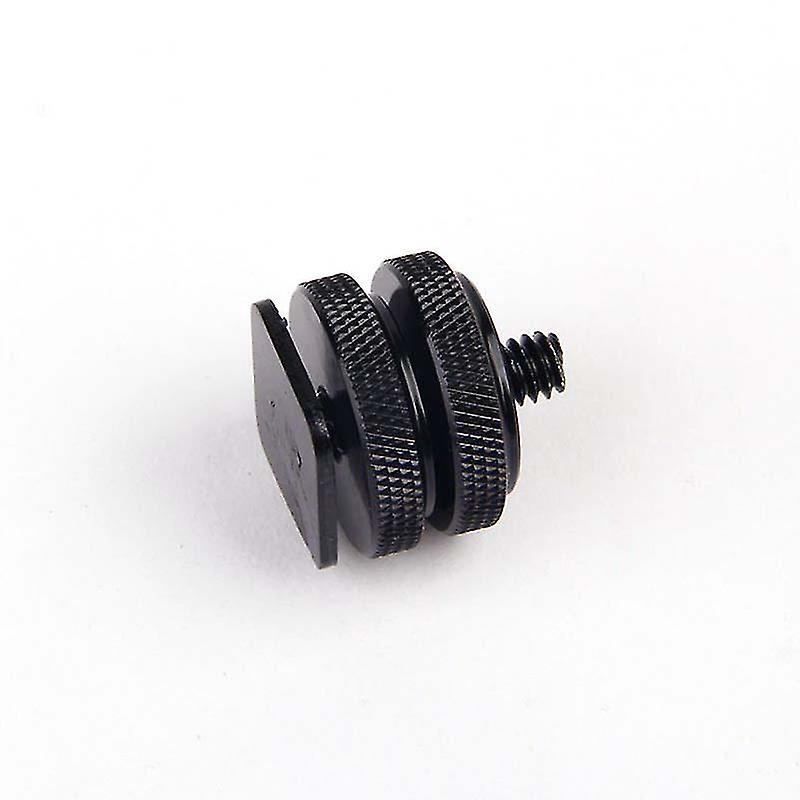 1/4 inch dual nuts statief mount schroef naar flash camera flitsschoen adapter