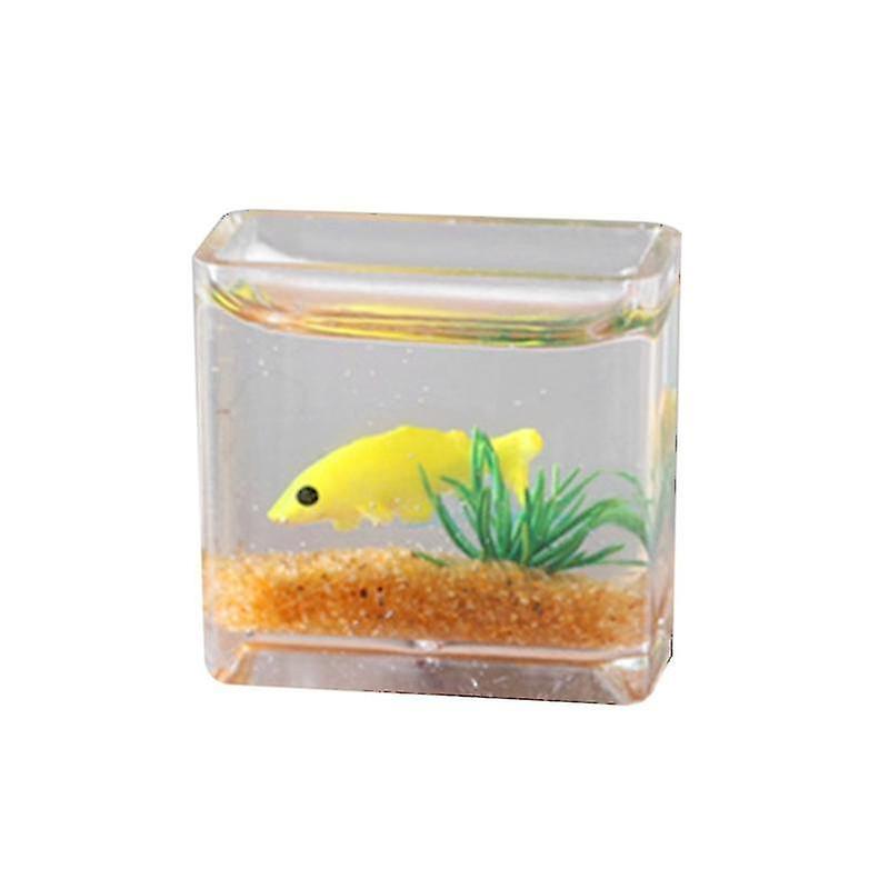 Model Aquarium Dollhouse Decoration Interactive Pretend Playset For Children