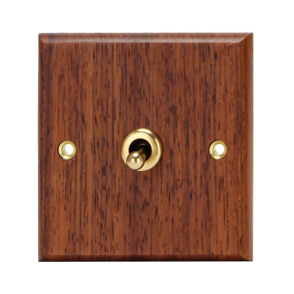 86 Type Solid Wood Panel Switch Wall Light Retro Brass Toggle Switch Wood Grain Electrical Switch S