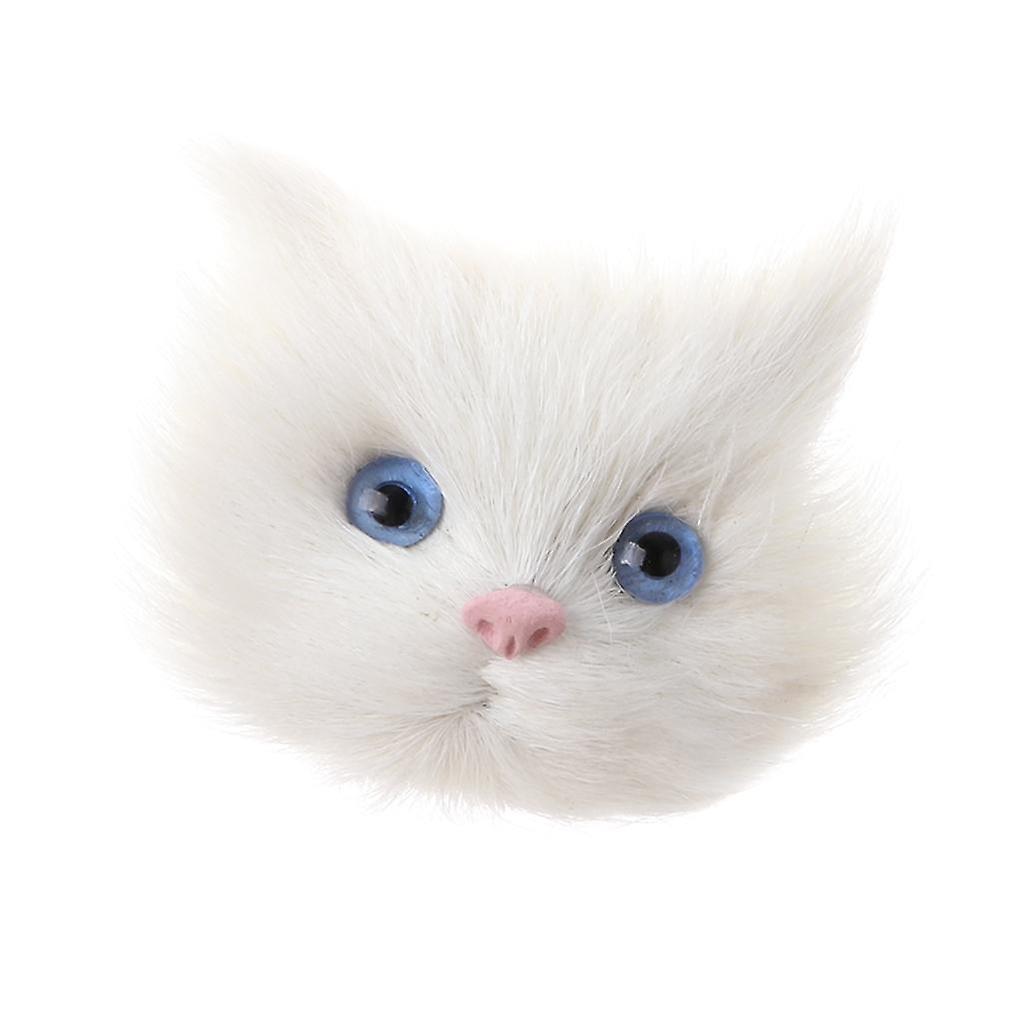 Simulation Cat Head Cute Animal Model Plastic White Cat Brooch DIY Accessory