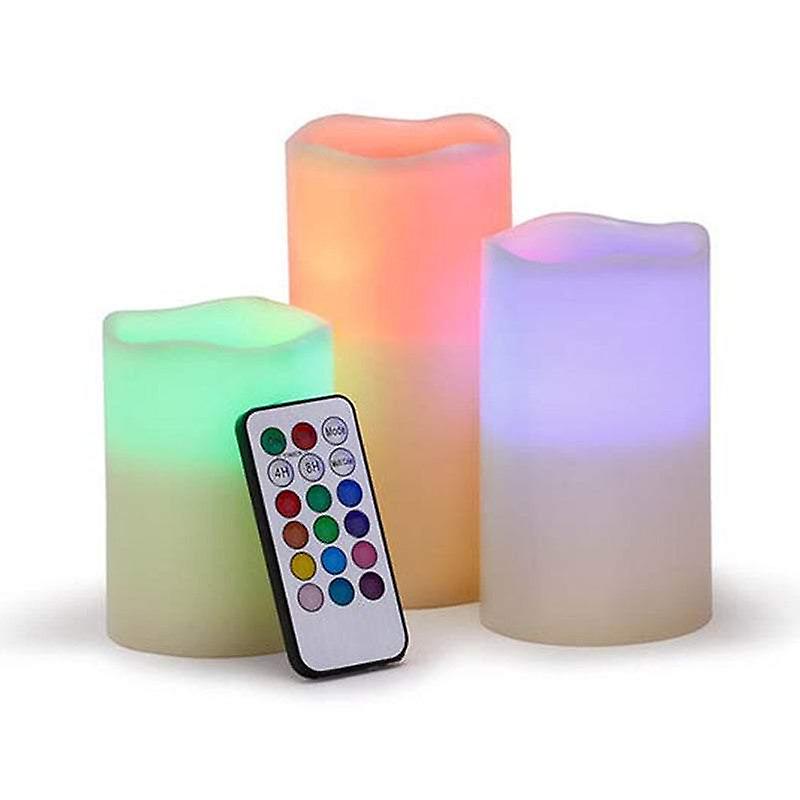 Table Desk Lamps 3Pcs Remote Control Colour Changing Led Candles