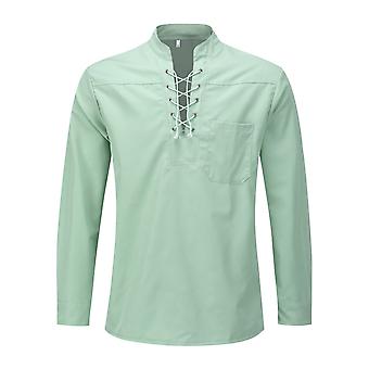 YOUTHUP Mens Casual Solid Color Pullover Shirt Stand Collar...