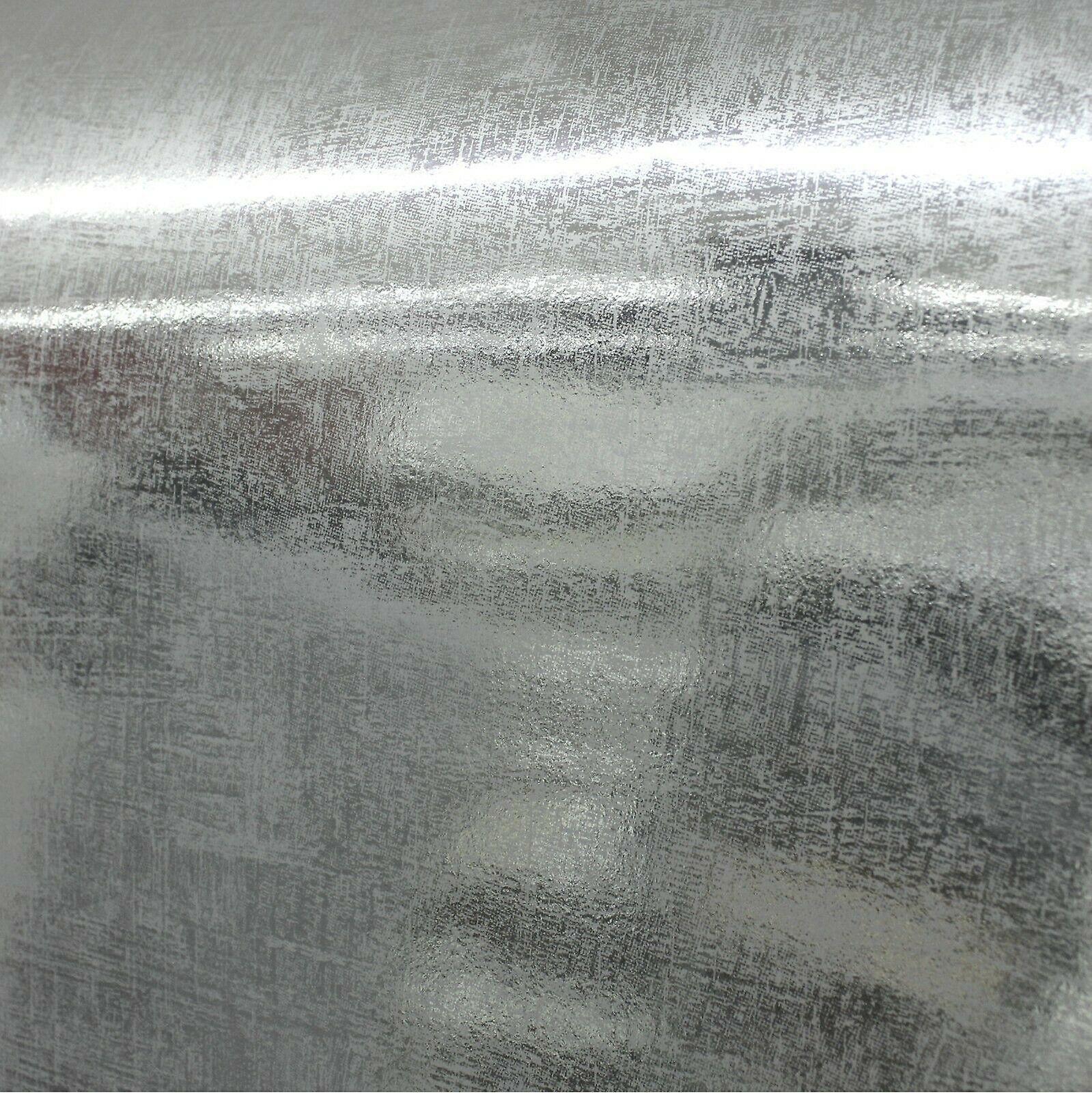 Silver Foil Wallpaper Distressed Mirror Effect Rustic Industrial Boutique Luxury