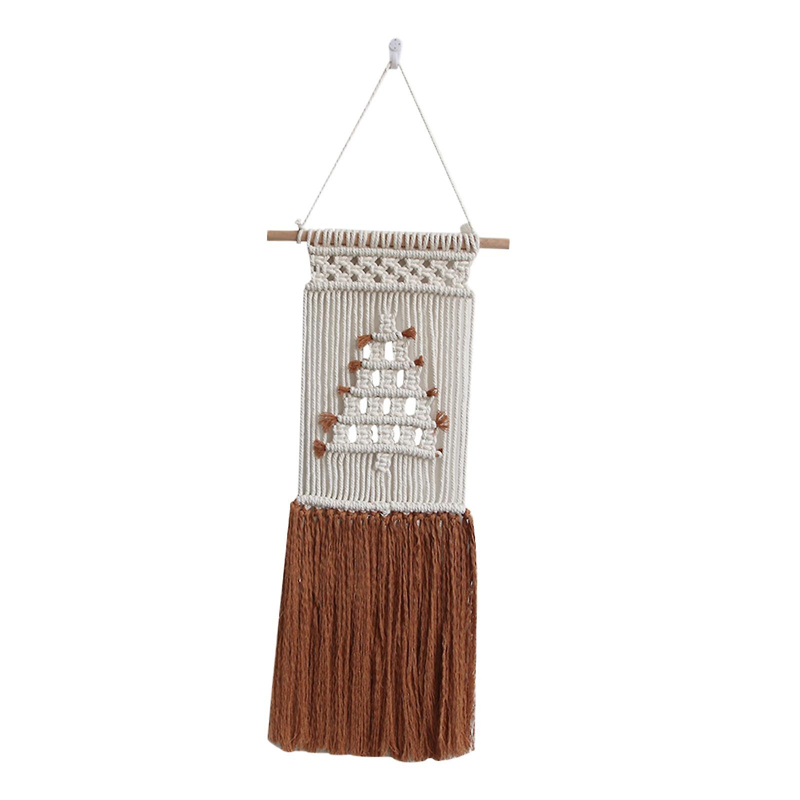 Makramee Wandbehang Bohemian Chic Handgewebter Wandteppich für Apartment Gallery 30cmx65cm