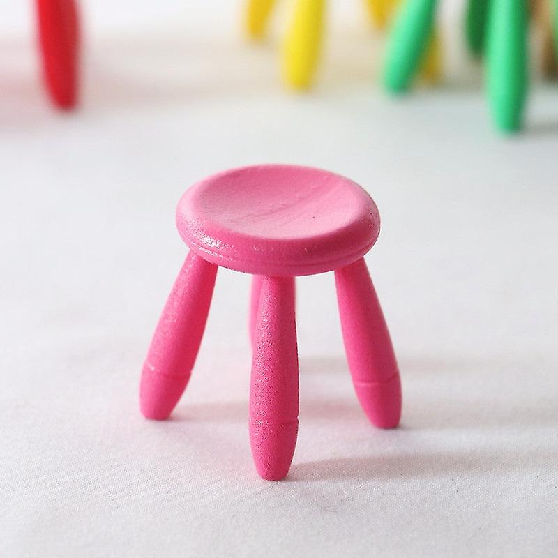 Miniature Furniture Toy Dolls House DIY Decoration Accessories Mini Plastic Cartoon Stool