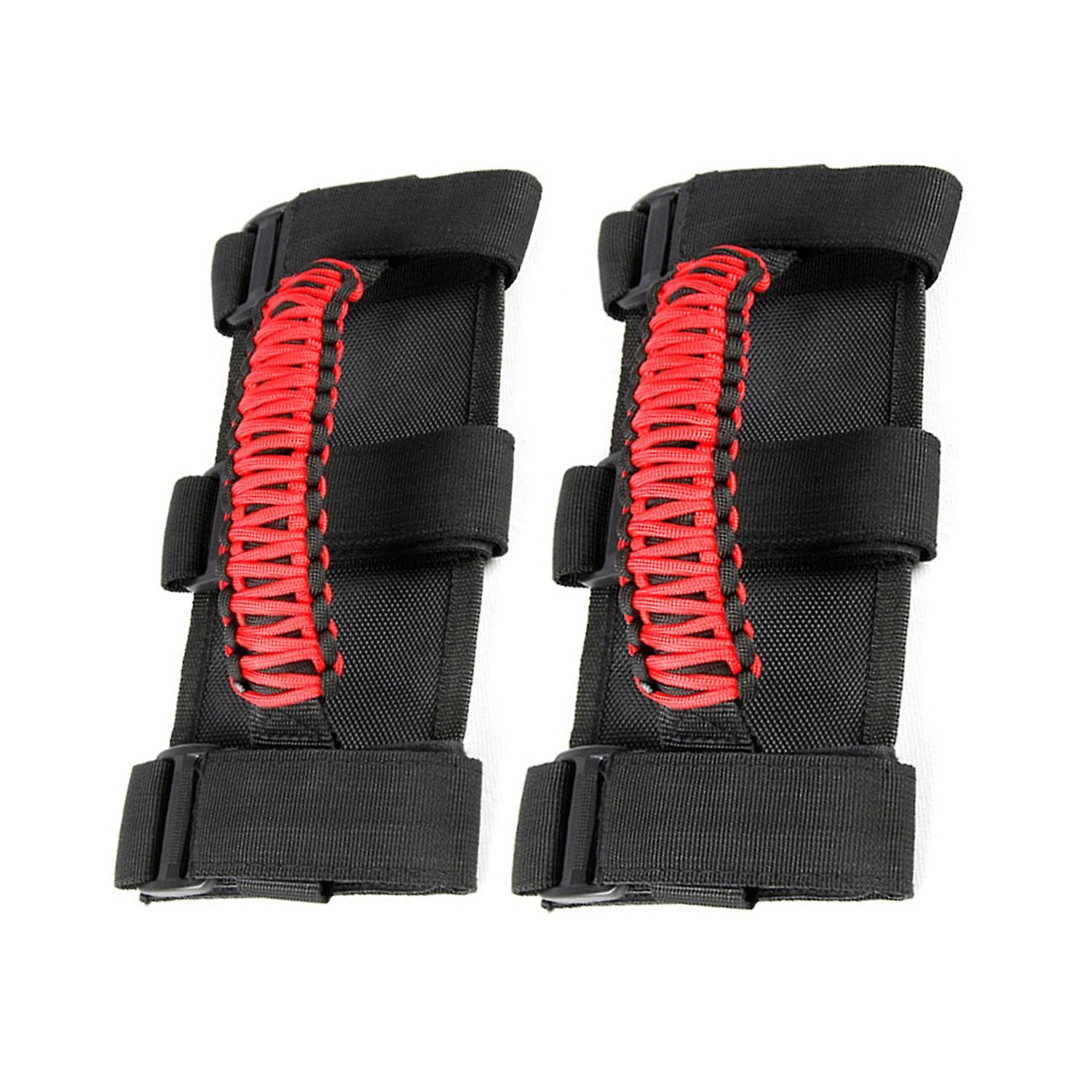 Car Roll Bar Paracord Grab Handles Grip Handles with 3 Straps Replacement for Jeep Wrangler 2 Pack