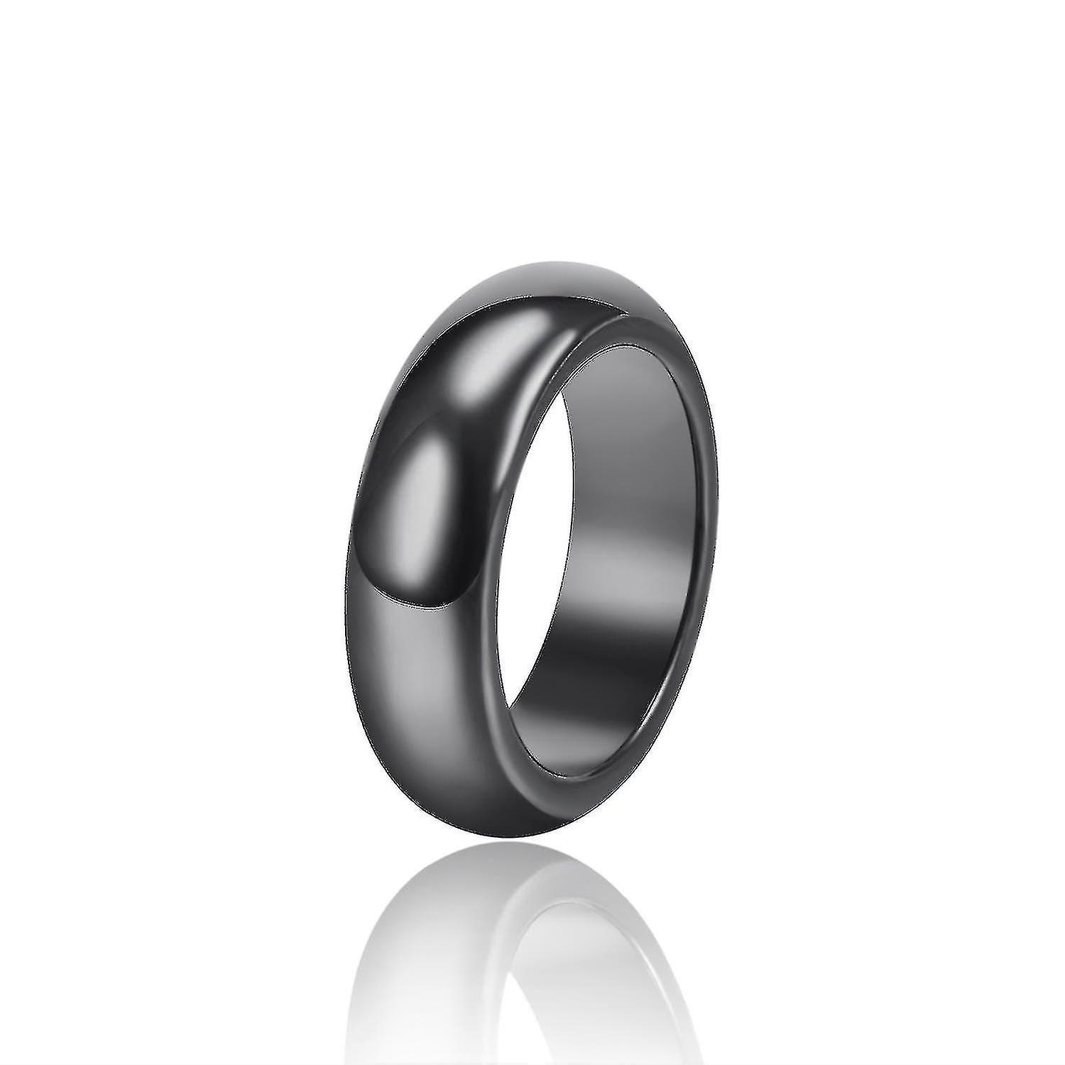 Moda simplu natural negru hematit inel pentru bărbați femei de înaltă calitate nu magnetic neted hematit deget inel bijuterii întreg