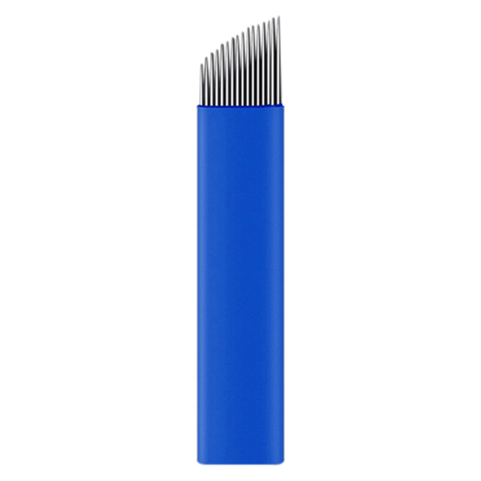 100 Pcs / set Eyebrow Manual Micro-blading Makeup Fixed Sterile Needle 12/14/16/18 Pin Blade New