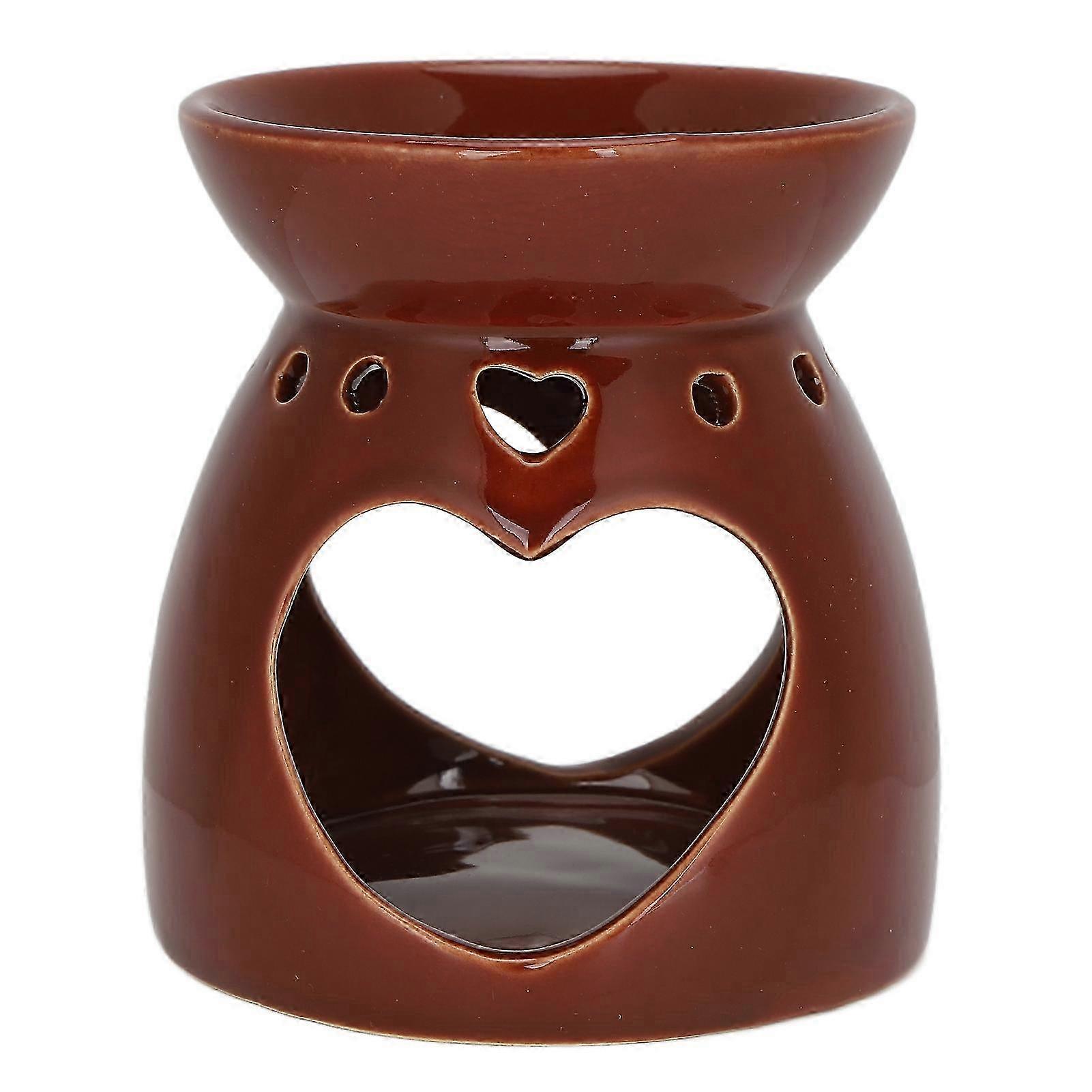 Exquisite Heart-shaped Ceramic Oil Burner, Aromatherapy Diffuser With Smooth Surface And Fine Texture, Perfect For Enhancing Your Home Or Office