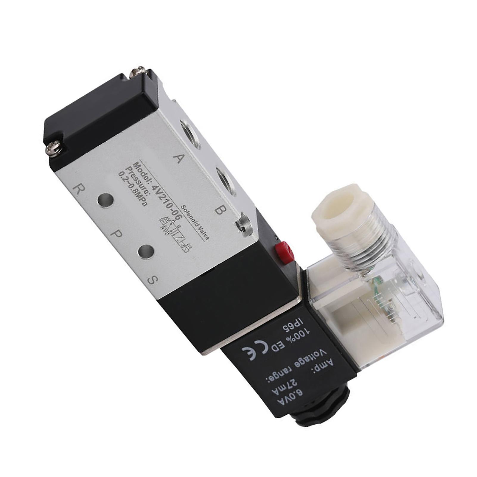 2 Position 5 Way Pneumatic Sole Valve Aluminum Alloy Wear Resistant Replacement 4V210-08 AC110V