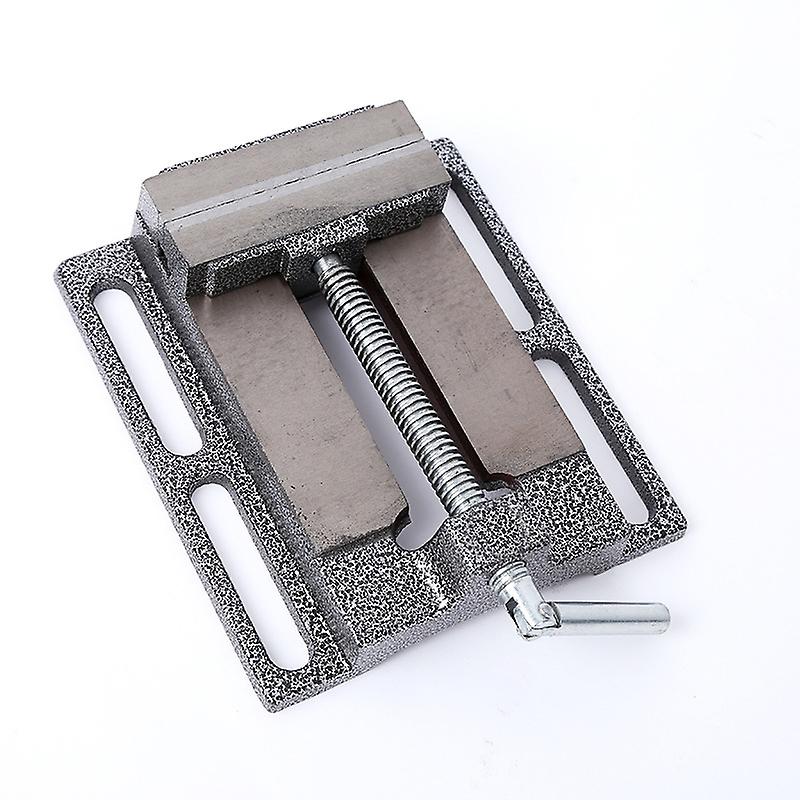 Drill Press Vise Steel Wide Opening Firm Clamping Machine Bench Clamp Tool for Woodworking 3in Gray