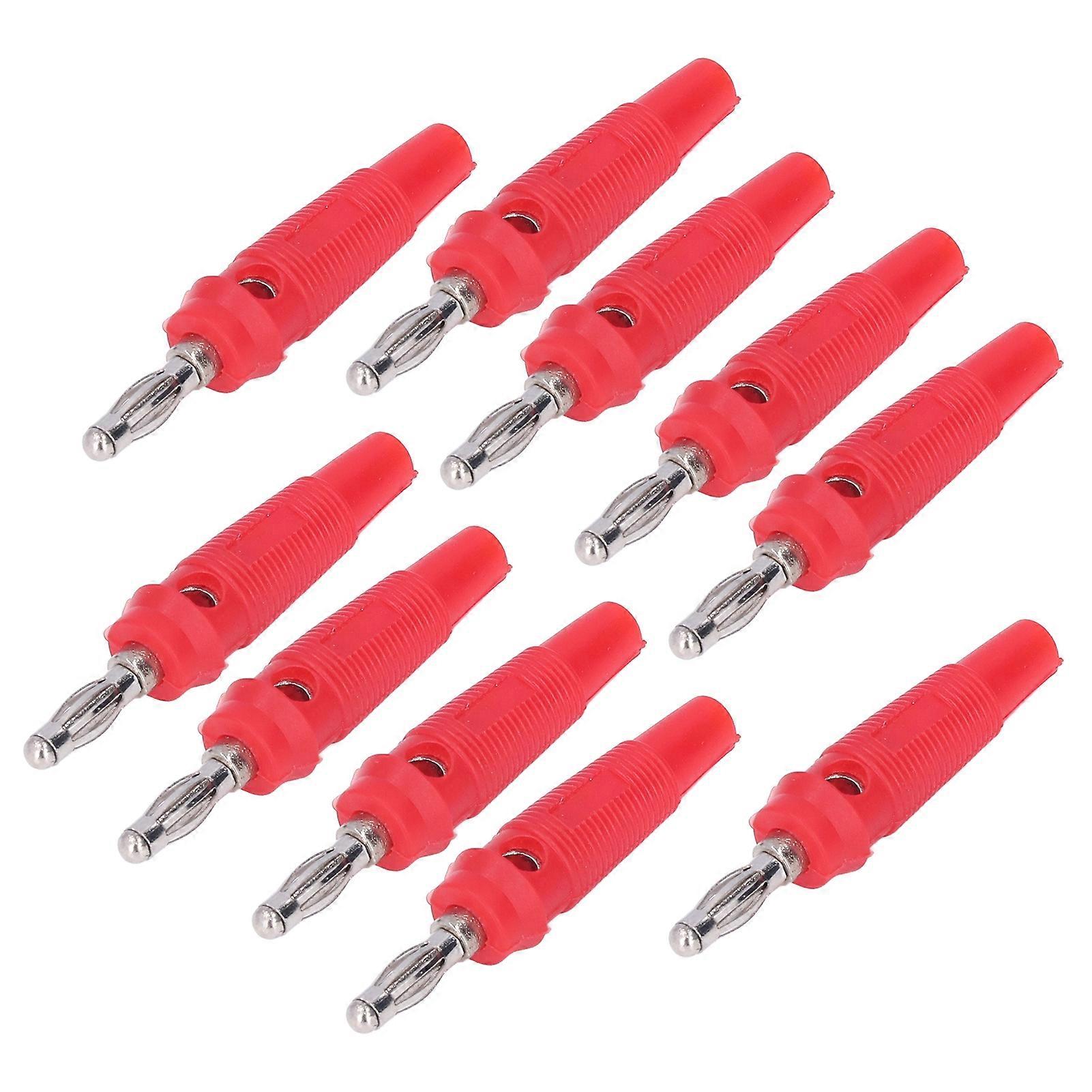 10pcs/set 4mm Banana Plug Socket Terminal Connector for Welding Machinery Charging GeneratorsRed