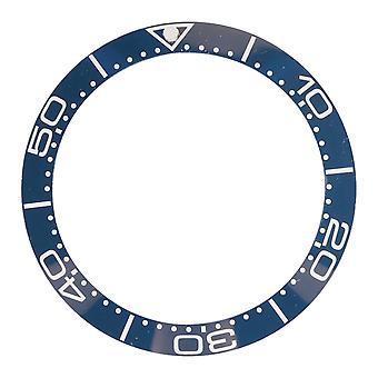 Ceramic Watch Bezel Ring Professional 38mm Watch Bezel Insert Replacement Parts Accessory for Watchmaker Blue Base White Digit