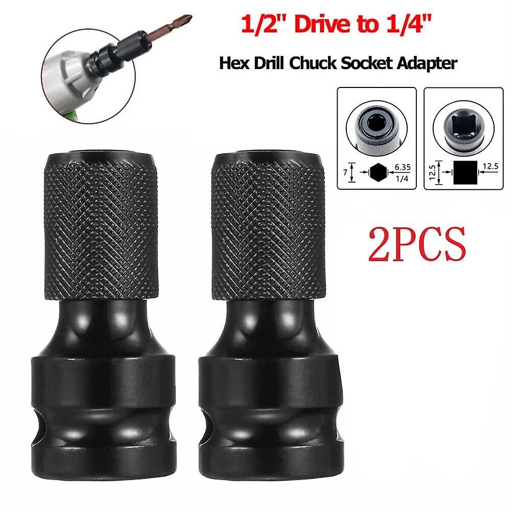 2pcs Socket Converter Socket Adapter 1/2" Drive To 1/4" for Conversion Hand Tool Sleeve Adapter Electric Impact Wrench~5487
