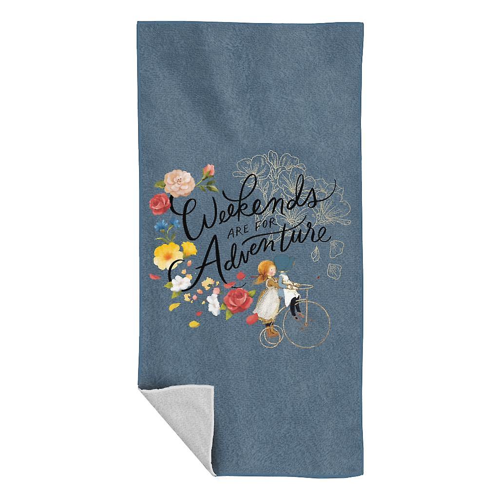 Holly Hobbie Weekend Adventure Dark Beach Towel