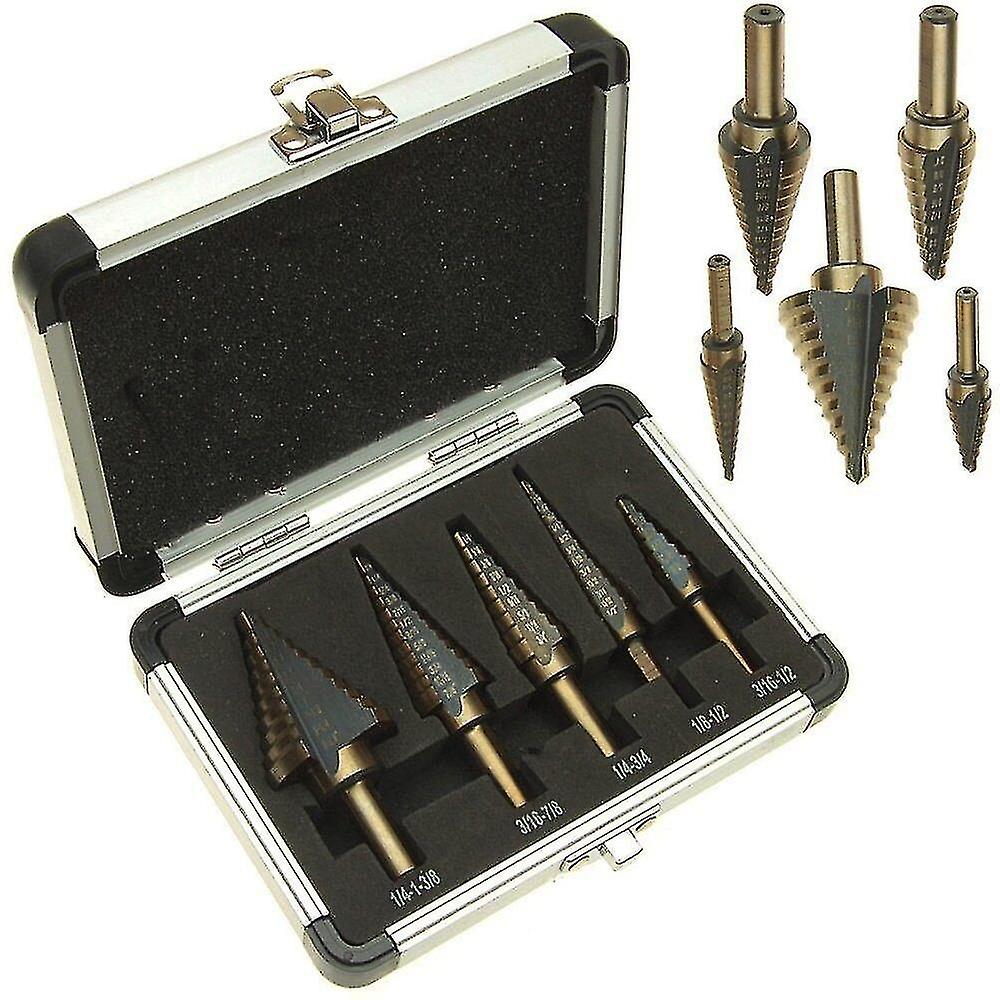5pc Hss Cobalt Step Drill Bit Set Titanium Cone Drill Hole Cutter Bit Multiple Hole 50 Sizes Step Drill Bit Power Tool Drill Bit
