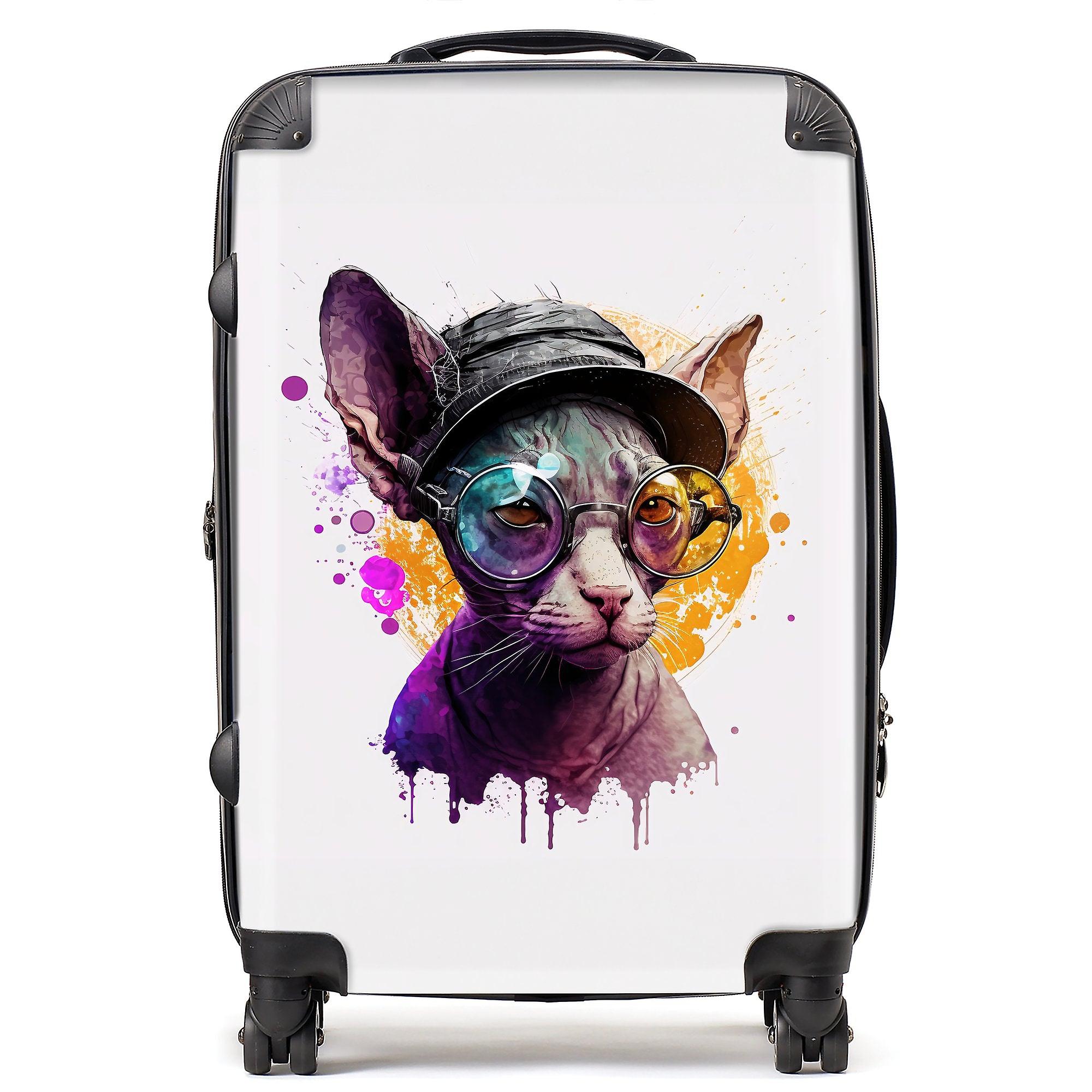 Cornish Rex With Glasses Splashart Suitcase