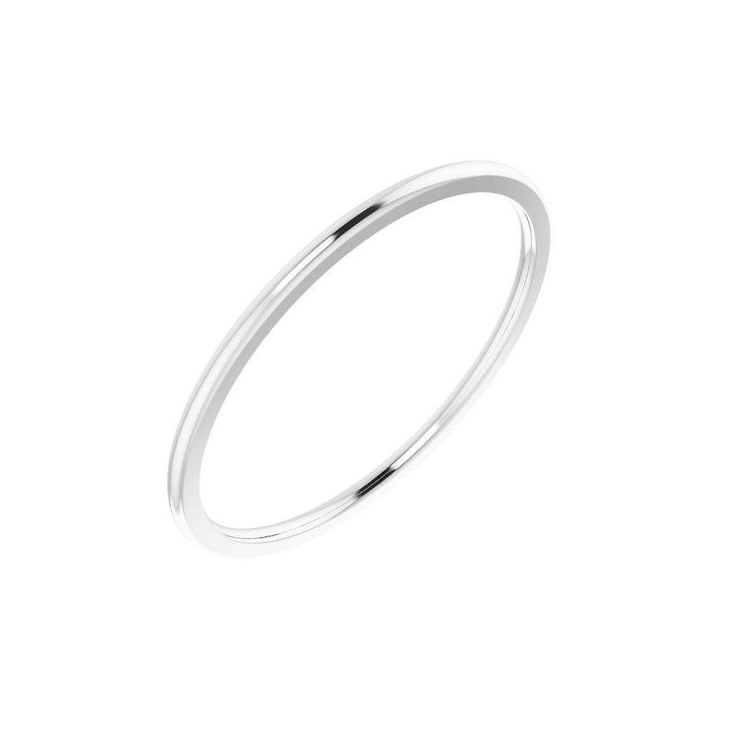 プラチナハーフラウンド1mmコンフォートフィットウェディングバンドリング4.5-女性と男性のための結婚式バンド