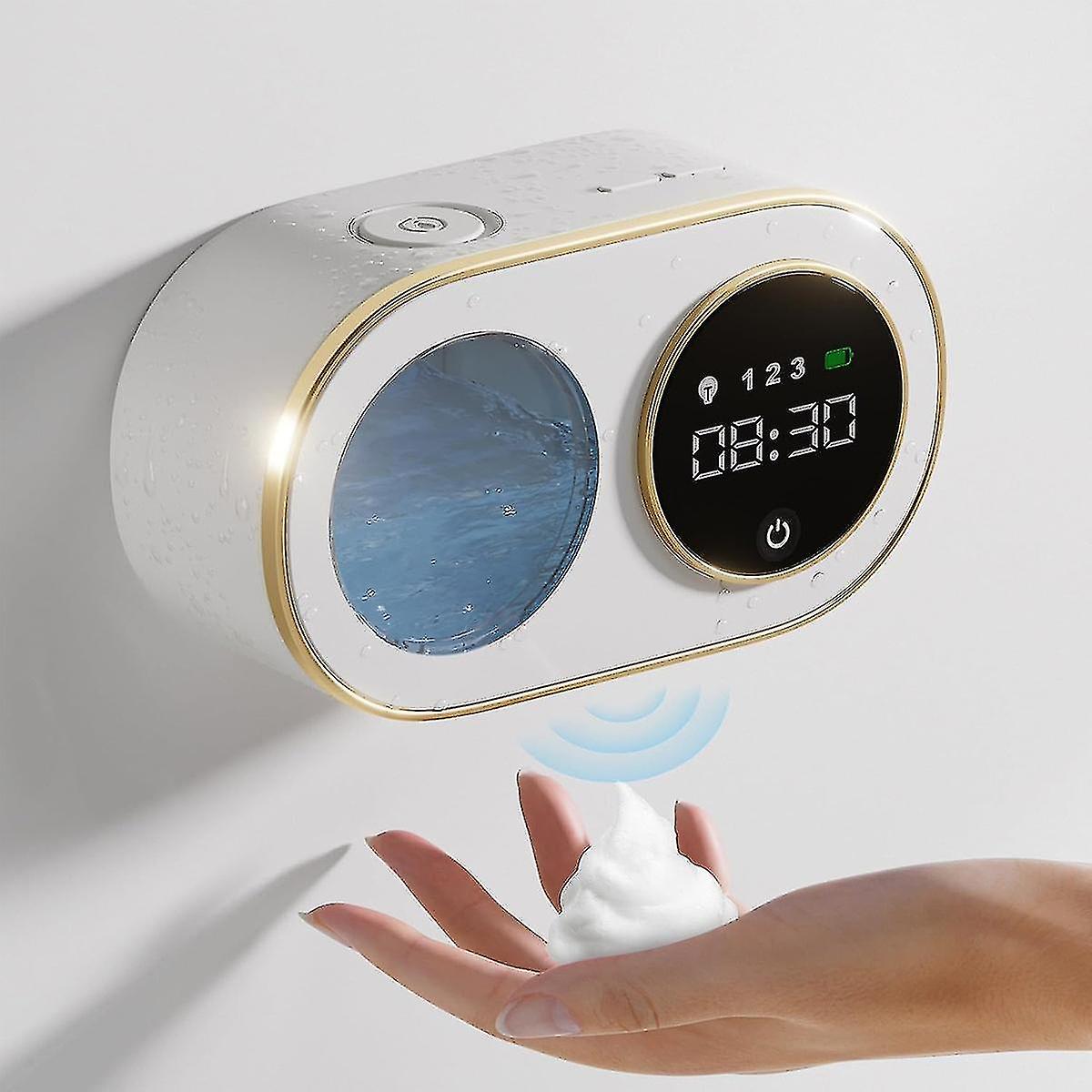 Automatic Foaming Soap Dispenser With Hd Led Digital Clock Foam Soap Dispenser Wall Mount