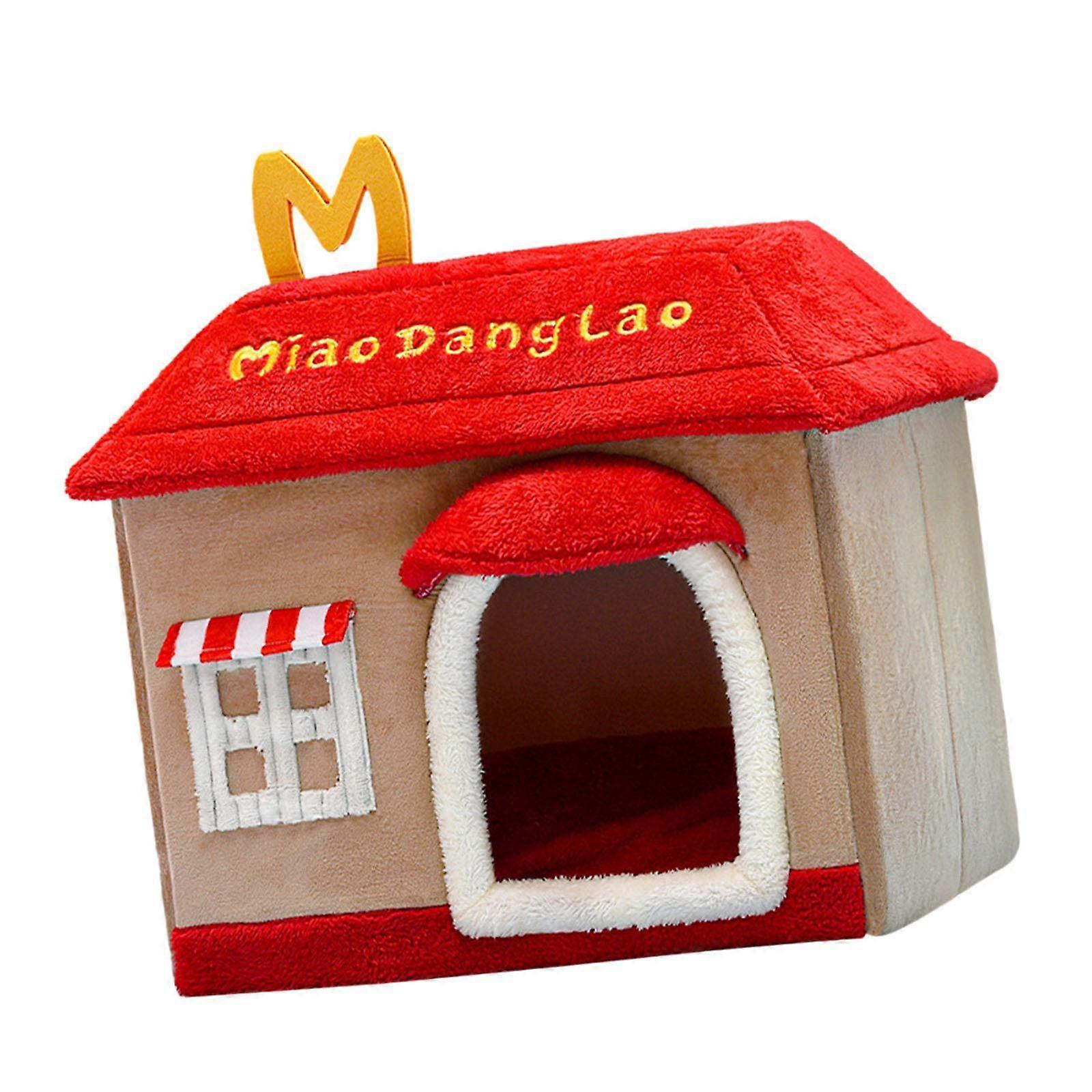 Cat Bed for Indoor Cats Soft Sleeping Calming Cat House for Kitten Dog Puppy
