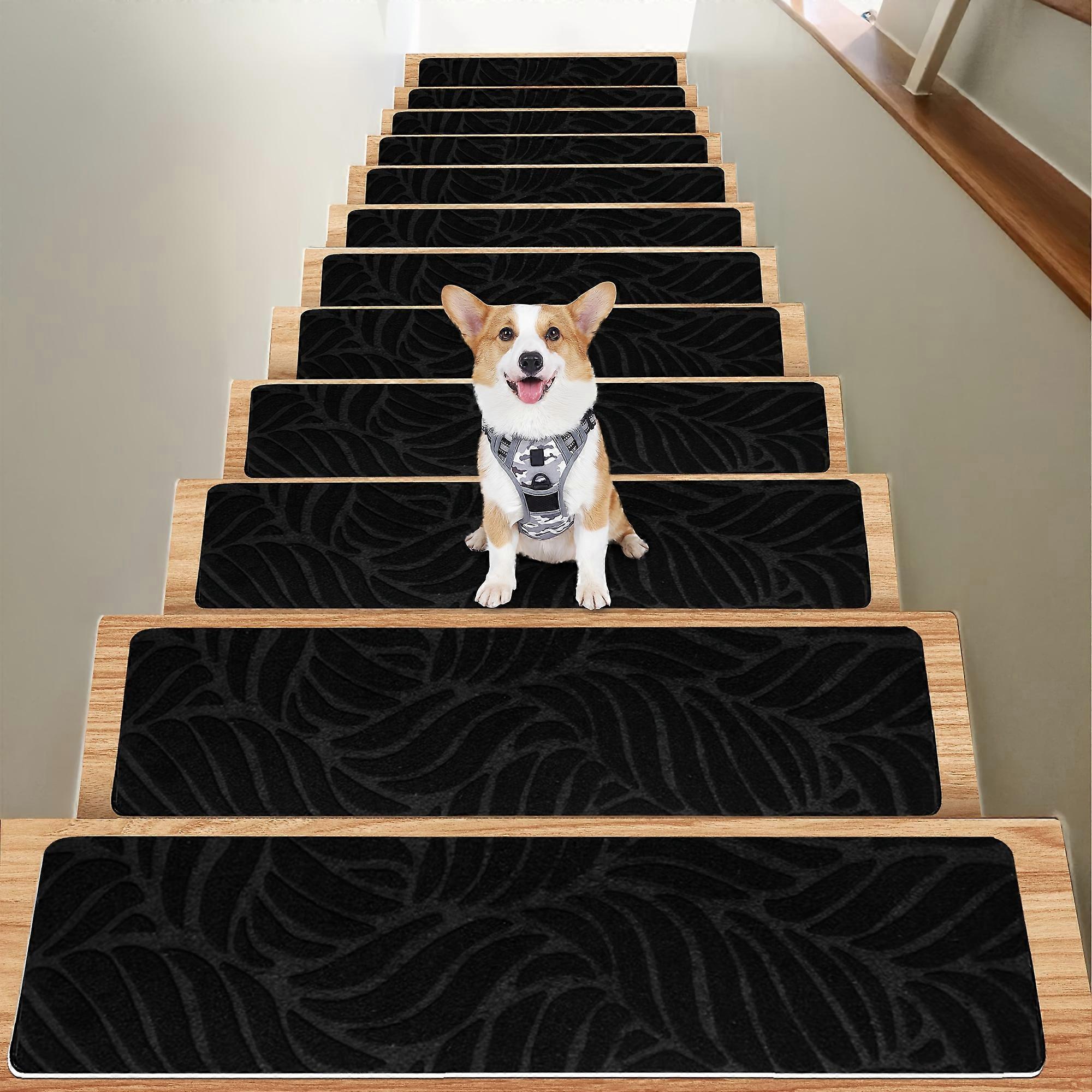 7/15pcs Non-Slip Stair Tread Mats - Ultra-Soft, Reusable, and Machine Washable for Wooden Steps, Indoor Use, Perfect for Pets - Provides Extra Grip an
