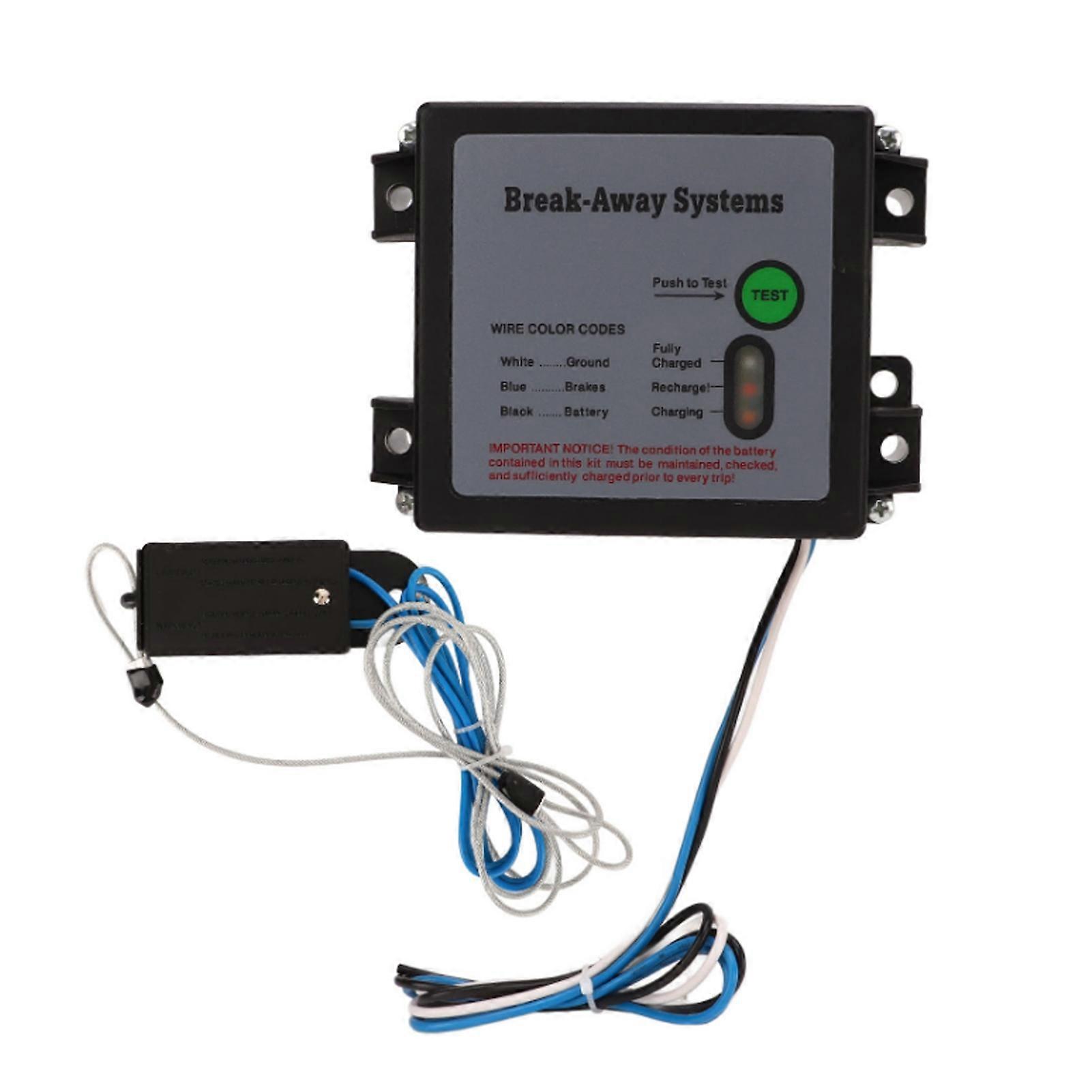 Trailer Breaks Breakaway Kit Electric Breakaway System Controller Kit with LED Indicator for 12V Vehicle