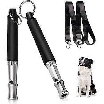 2pcs Sifflets de chien professionnels Sifflets d’entraînement avec longe, réglable