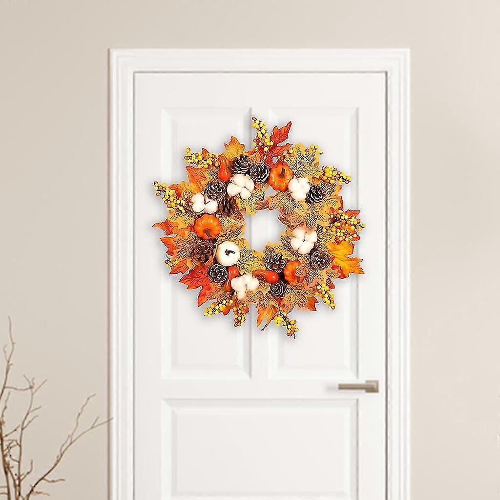 Autunno Autunno Raccolto Zucca Ghirlanda Corona 45cm Decorazione murale Ringraziamento